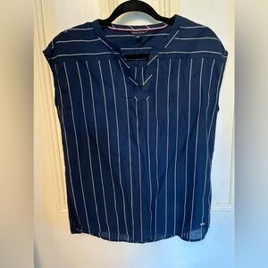 Tommy Hilfiger Sleeveless Striped Navy Blouse XSmall